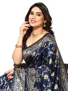 Kanjivaram Banarasi Jacquard Silk Saree for Women 