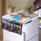 KANUSHI Industries® 1Pc Fridge Cover for Top with 6 Utility Pockets + Taddy Design 4 Fridge Mats 