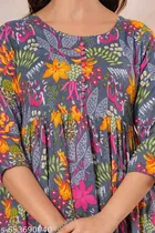 Rayon Kurti for Women, Multicolor 