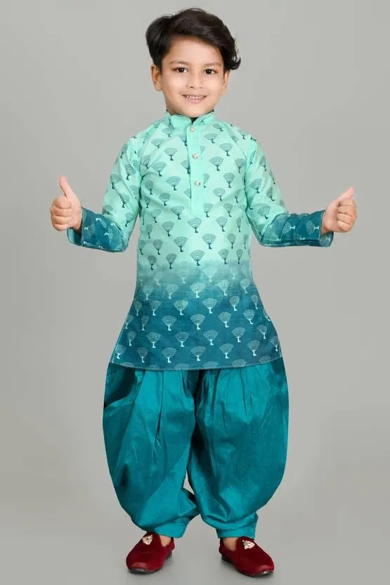 NFC Creation Boys Kurta Sets (Fade_243_Sea Green_Patiyala_16, 4-5 Years)