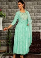 Rayon Printed Kurti with Dupatta for Women 