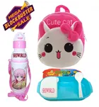 Fabric Backpack with Lunch Box & Water Bottle for Kids 