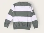Acrylic Striped Sweater For Boys, Grey & White 