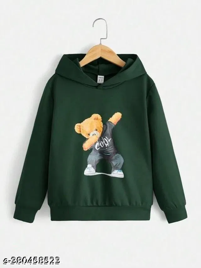 Cotton Blend Hoodie for Boys (Green, 2-3 Years)