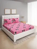 Glace Cotton Printed Double Bedsheet with Two Pillow Covers 