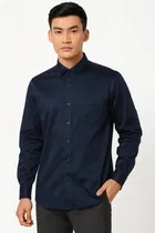 Cotton Blend Full Sleeves Solid Shirt for Men 