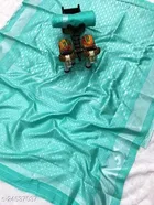 Litchi Silk Zari Woven Saree for Women, Blue 