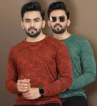 Printed Round Neck Polyester T-Shirts 