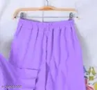 Polyester Solid Top & Bottom Set for Women, Purple 