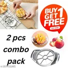 Stainless Steel Fruit Slicer (Silver, Pack of 2)