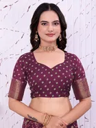 Dola Silk Printed Saree for Women, Purple 