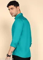 Polycotton Solid Shirts for Men, Teal 