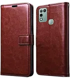 Infinx Hot 10 Play Artificial Leather Mobile Flip Cover 