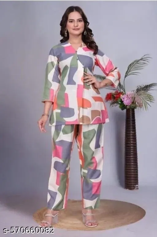 Cotton Printed Kurta Set for Women ( Multi Color,XL )