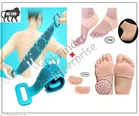 Silicone Body Back Scrubber Belt with Half Toe & Foot Protector Moisturizing Socks 