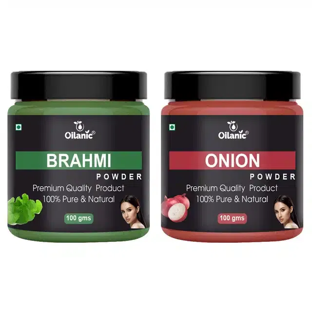 Natural Brahmi & Onion Powder for Skin & Hair (Pack of 2, 100 g)