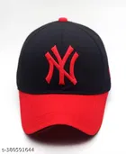 Basball Embroidered Cap for Men, Black & Red