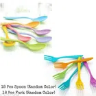 18 Spoons with 18 forks for Kitchen (Multicolor, Set of 2)