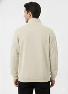 Fleece Solid Sweatshirt for Men, Off White 