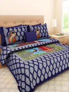 Cotton Queen Bedsheet with 2 Pillow Cover 