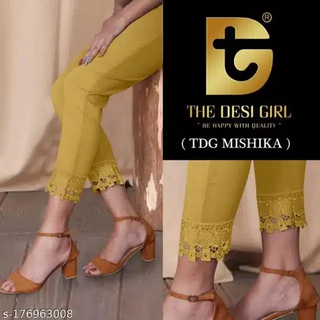 Cotton Lycra Trouser for Women (Beige, 32)