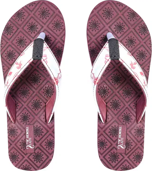 Flip Flops for Women (Maroon, 6)