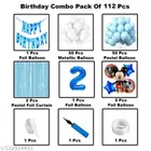 Mickey Mouse Theme 2nd Happy Birthday Decoration Items For Girls, Multicolor, Pack of 112