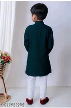 Sequin-Embellished Rayon Kurta Set for Boys 
