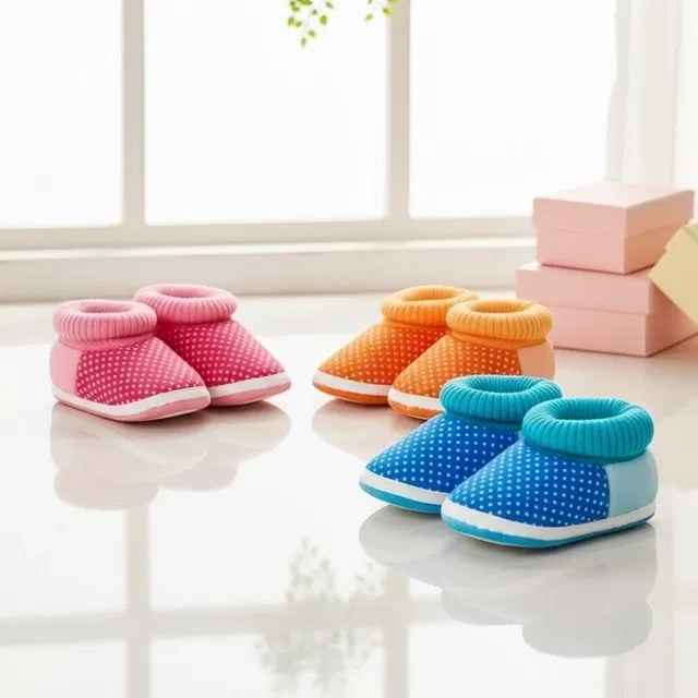 Booties for Infant (Multicolor, 0-3 Months) (Pack of 3)