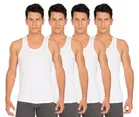 Cotton Vest for Men, Pack of 4 (White, S)