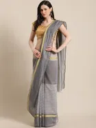 Polycotton Dyed/ Washed Saree for Women 