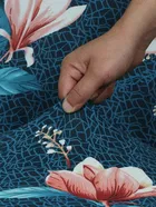 Homwatica Blue Leaves Printed Elastic Chair Cover 50X65Cm Pack Of 4