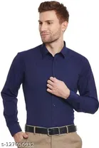 Cotton Blend Solid Full Sleeves Shirt for Men 