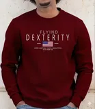 Fleece Printed Sweatshirt for Men, Maroon 
