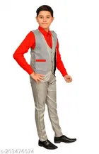 3 Pcs Coat Pant Set for Boys 