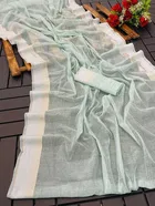 Cotton Blend Striped Saree for Women 