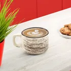 6 Pcs Ceramic Tea & Coffee Cup Set - Brown Strip