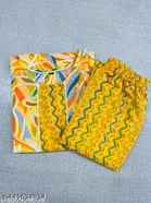 Cotton Blend Printed Kurti with Pant for Women 