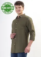 100% Cotton Full Sleeves Solid Shirt for Men 