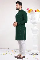 Cotton Blend Sequin Kurta for Men 