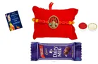 Metal Rakhi with Greeting card, Roli & Chocolate 