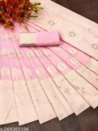 Cotton Linen Zari Woven Saree for Women 
