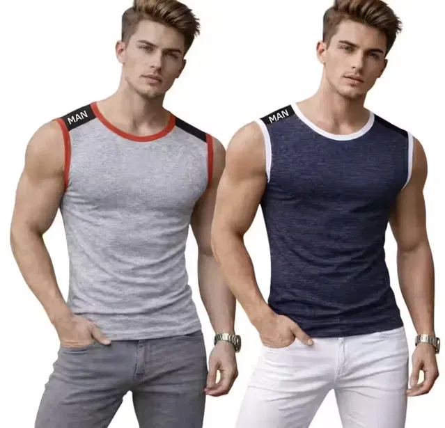 Cotton Jym Vest for Men, Multicolour, Pack of 2 (XXL)