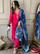 Embroidered Georgette Kurta Set for Women 
