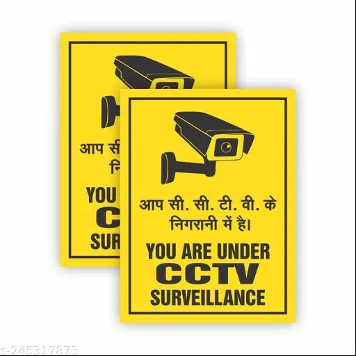 Camera Sticker for Office (Multicolor, 9x12 inches) (Pack of 4)