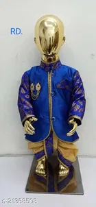 Art Silk Full Sleeves Sherwani with Dhoti Pant Set for Boys 