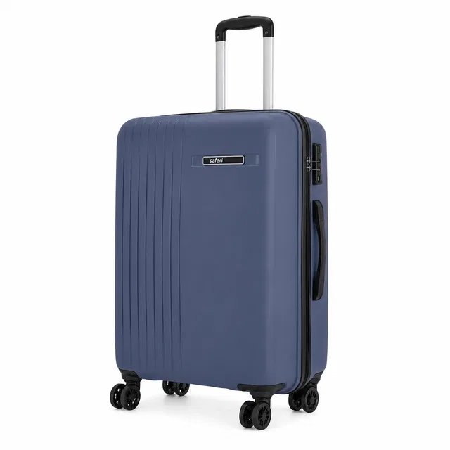 Safari Lancer 28 Inch [Large] Trolley Bag with 360° Spinner 8 Wheels, Blue