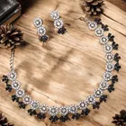 Alloy Choker Necklace with Earrings for Women 