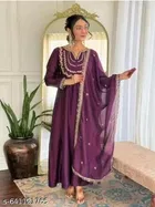 Vichitra Silk Kurta Set for Women 