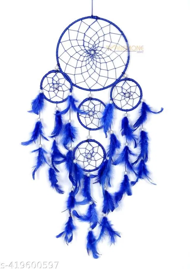 Feather Wall Hanging Dream Catcher (Blue)